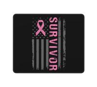 Mouse Pad, Drapeau des États-Unis sur Une Survivante du Cancer du Sein Mousepad Base en Caoutchouc Souris De Bureau Antidérapante Tapis De Souris De Jeu pour Souris Bureau 25X30Cm