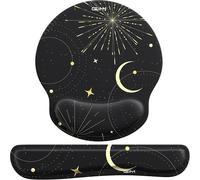 Mouse Pad Gel Mouse Pad with Ergonomic Wrist Rest Support for Computer Laptop (Black Atlas Star)