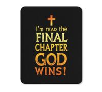 Mouse Pad J'Ai Lu Le Dernier Chapitre Dieu Gagne La Croix Moderne Mousepad Lavable Accessoire Bureau pour Pc Ordinateur Travail 25X30Cm