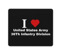 Mouse Pad J'aime La 36E Division D'Infanterie De L'Armée Américaine Étanche Tapis De Souris Portable Tapis De Souris Gaming pour Maison Gaming Gamer 25X30Cm