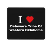 Mouse Pad J'aime La Tribu Delaware De L'Ouest De L'Oklahoma Base en Caoutchouc Anti-Dérapant Accessoire Bureau Étanche Gamer Mouse Pad pour Clavier Pc Ordinateur 25X30Cm