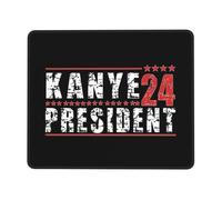 Mouse Pad, Kan-Ye 2024 Président Kanye pour Président 2024 Tapis De Souris Gaming Antidérapante Mousepad Résistant À Usure Souris De Bureau pour Ordinateur Bureau 25X30Cm