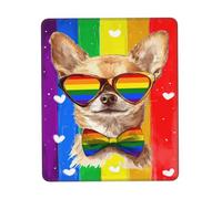 Mouse Pad, l'amour Est l'amour Chihuahua Chien Arc-en-Ciel LGBTQ Pride Gaming Mousepad Durable Tapis De Souris Gamer Portable Mousepad pour Bureau Souris 25X30Cm
