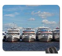 Mouse Pad, Navires Rivière Volga Eau Bateau Bateaux Ciel Paysage Tapis Souris Antidérapante Mousepad Résistant À Usure Tapis De Gaming pour Pc Ordinateur Professionnels 25X30Cm