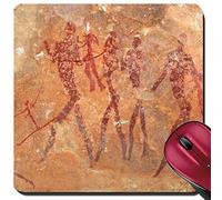 Mouse Pad, Peinture Rupestre des Bushmen San Représentant des Figures Humaines en Afrique du Sud Tapis De Souris Moderne Tapis De Souris Gaming Antidérapante Mousepad pour Joueurs 25X30Cm