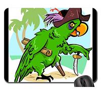 Mouse Pad, Pirate Perroquet Chapeau Dessin Animé Capitaine Mer Aventure Mousepad Antidérapante Tapis De Souris D'Ordinateur Stable Tapis De Bureau pour Pc Jeux Professionnels 25X30Cm