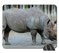 Mouse Pad, Rhino Zoo Noir Afrique Animal Sauvage Mousepad Antidérapante Tapis Souris Bords Cousus Souris De Bureau pour Pc Souris Professionnels 25X30Cm