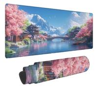 Mouse Pad Rose Tapis de Souris XXL 800x300mm Desk Mat Paysage Tapis de Souris One Piece Base en Caoutchouc Antidérapante Bords Accessoires Bureau Travail Cousus Mousepad pour Ordinateur Bureau T449