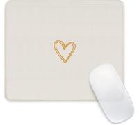 Mouse Pad,Square Beige Cute Heart Shape Mouse Pad Personality Mousepad with Rubber Base Waterproof and Non-Slip Mousepad for Office,Work,Computer,Home