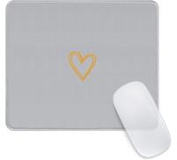 Mouse Pad,Square Grey Cute Heart Shape Mouse Pad Personality Mousepad with Rubber Base Waterproof and Non-Slip Mousepad for Office,Work,Computer,Home
