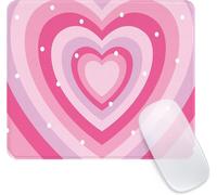 Mouse Pad,Square Mouse Mat with Cute Pink Heart Personality Mousepad with Rubber Base Waterproof and Non-Slip Mousepad for Office,Work,Computer,Home