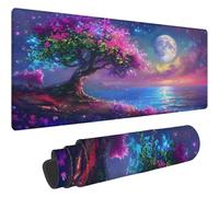 Mouse Pad Violet Tapis de Souris XXL 600x300mm Desk Mat Paysage Tapis de Souris One Piece Base en Caoutchouc Antidérapante Bords Accessoires Bureau Travail Cousus Mousepad pour Ordinateur Bureau T68