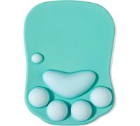 Mouse Pad with Wrist Rest,Ergonomic Mouse Pad,Kawaii Cat Mouse Pad,Silicone Gel Mouse Pad,Non-Slip Base for Home/Office/Gaming,Green