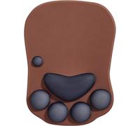 Mouse Pad with Wrist Rest,Ergonomic Mouse Pad,Kawaii Cat Mouse Pad,Silicone Gel Mouse Pad,Non-Slip Base for Home/Office/Gaming,Brown and Black