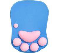 Mouse Pad with Wrist Rest,Ergonomic Mouse Pad,Kawaii Cat Mouse Pad,Silicone Gel Mouse Pad,Non-Slip Base for Home/Office/Gaming,Blue and Pink