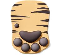 Mouse Pad with Wrist Rest,Ergonomic Mouse Pad,Kawaii Cat Mouse Pad,Silicone Gel Mouse Pad,Non-Slip Base for Home/Office/Gaming,Yellow & Black