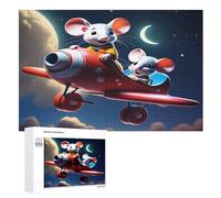 Mouse Puzzles en Bois 1000 Pièces Adultes, Poster Jigsaw Puzzle, Design Unique Jouet ÉduChatif pour Adolescents Et Enfants （75×50cm）