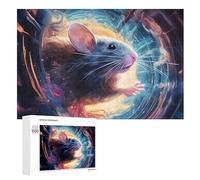 Mouse Puzzles en Bois 1000 Pièces Adultes, Poster Jigsaw Puzzle, Design Unique Jouet ÉduChatif pour Adolescents Et Enfants （75×50cm）
