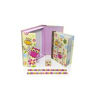 Mousehouse Gifts Filles Hibou Chouette Cadeau pour Enfants Ensemble de Cahiers Papeterie