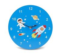 Mousehouse Gifts - Horloge murale enfants - bois - thème espace/astronaute/fusée