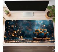 Mousepad 1000x400x3 mm Gaming Mauspad mit Genähten Kanten, Blau Blume Mouse Pad Verlängertes Großes Mousepad XXL, Gaming Mauspad mit Rutschfeste Gummibasis Schreibtisch Zubehör, Geschenke PjY14621 K-T