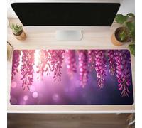 Mousepad 140 x 60cm Gaming Mauspad mit Genähten Kanten, Rosa Blume Mouse Pad Verlängertes Großes Mousepad XXL, Gaming Mauspad mit Rutschfeste Gummibasis Schreibtisch Zubehör, Geschenke PjY14735 7-4