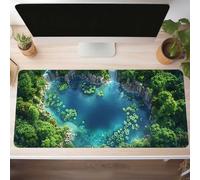 Mousepad 1400x600x3mm Gaming Mauspad mit Genähten Kanten, Wald Grün Mouse Pad Verlängertes Großes Mousepad XXL, Gaming Mauspad mit Rutschfeste Gummibasis Schreibtisch Zubehör, Geschenke PjY14483 S-7