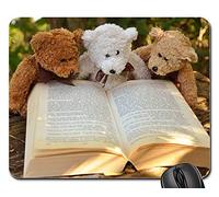 Mousepad, Animal en Peluche Ours Mignon Gaming Mousepad Antidérapante Tapis Souris Bords Cousus Tapis De Gaming pour Ordinateur Jeux Souris 25X30Cm