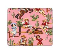 Mousepad Cowgirl Culturelle Roses Sexy Américaine Rustique Ouest Lavable Tapis De Souris Gaming Durables Accessoire Bureau pour Gamer Gaming Clavier 25X30Cm