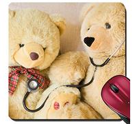 Mousepad, des Ours avec Un Stéthoscope Se Font Passer pour des Médecins Gamer Mouse Pad Portable Tapis Souris Base en Caoutchouc Tapis De Souris D'Ordinateur pour Souris Joueurs 25X30Cm