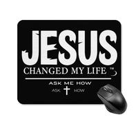 Mousepad Jésus A Changé Ma Vie. Demandez-Moi Comment. Durables Tapis De Souris Gaming Lavable Tapis De Souris pour Clavier Maison Travail 25X30Cm