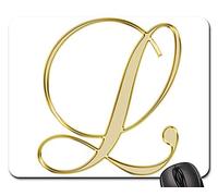 Mousepad, Lettre Alphabet Fond Initial Scrapbooking L Tapis De Souris De Jeu Antidérapante Gamer Mouse Pad Portable Tapis De Bureau pour Pc Souris Jeux 25X30Cm