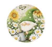 Mousepad Marguerite Blanche Tournesol GNOME Vert Tapis De Souris Gaming Portable Mouse Pad Durable Tapis De Souris pour Jeu Ordinateur Maison 20X20 Cm