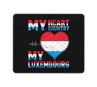 Mousepad Mon Coeur Mon Pays Mon Luxembourg Étanche Tapis De Souris Bords Surpiqués Gamer Mouse Pad pour Clavier Gamer Pc 25X30Cm