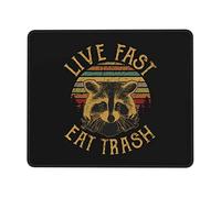 Mousepad, Vivre Vite, Manger des Déchets Tapis De Gaming Durable Souris De Bureau Base en Caoutchouc Souris De Gaming pour Souris Bureau 25X30Cm