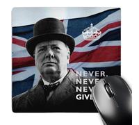 Mousepad Winston Churchill N'Abandonne Jamais Moderne Accessoire Bureau Résistant À Usure Tapis De Souris pour Pc Ordinateur Bureau 25X30Cm