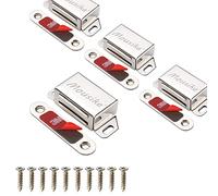 Mousike Aimants d'armoire 15KG Loquet de porte magnétique en acier inoxydable pour armoire de cuisine Loquet de tiroir de porte d'armoire (argent 4 pièces)