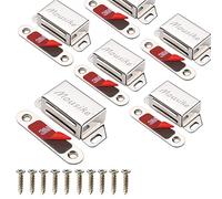 Mousike Aimants d'armoire 15KG magnétique en acier inoxydable pour armoire de cuisine Loquet de tiroir de porte (argent 6 pièces)