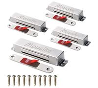 Mousike loquet de porte magnétique robuste 40 kg aimants de porte en acier inoxydable avec aimant puissant pour loquet de porte d'armoire de placard de cuisine (4 pièces d'argent)…