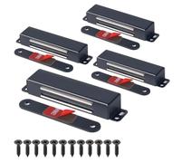 Mousike loquet de porte magnétique robuste 40KG aimants de porte en acier inoxydable avec magnétique puissant pour loquet de porte d'armoire de garde-robe de placard de cuisine(4 pièces noires)…