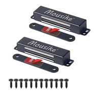 Mousike loquet de porte magnétique robuste 40KG aimants de porte en acier inoxydable avec magnétique puissant pour loquet de porte d'armoire de garde-robe de placard de cuisine(2 pièces noires)