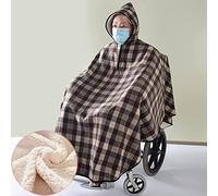 MOUSKE Cape de fauteuil roulant en polaire pour adulte avec capuche, vêtement pour fauteuil roulant, poncho d'hiver pour femme et homme, couverture chaude pour fauteuil roulant