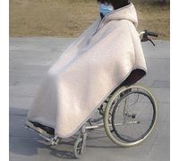 MOUSKE Couverture de fauteuil roulant d'hiver chaude pour tout le corps, cape poncho coupe-vent avec capuche, couverture thermique de voyage doublée en polaire pour temps froid