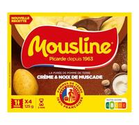 MOUSLINE - Purée Crème Et Noix De Muscade, Onctueuse Savoureuse 125g - Lot De 4