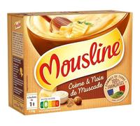 MOUSLINE Purée Crème & Noix de Muscade - Format individuel 125g - Douceur onctueuse - Saveur exquise - Idéal pour un repas rapide! - Le Lot De 4