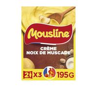 MOUSLINE - Purée de Pomme de Terre Crème & Noix de Muscade - 3 Sachets Format Individuel - 1 Sachet = 1 Personne - les 3 sachets de 65 g - 195g - Le Lot De 4