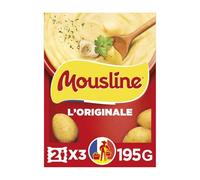 MOUSLINE - Purée de Pommes de Terre l'Originale - Pommes de terre françaises · Sans colorant ni conservateur · Sans gluten - les 3 sachets de 65 g - 195g - Le Lot De 4