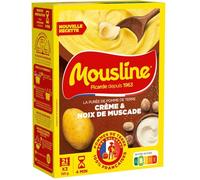 MOUSLINE - Purée en Flocons Crème & Noix Muscade Savoureuse, 3 x 65 g - Lot de 4