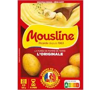 MOUSLINE - Purée Express Onctueuse en Flocons, Texture Lisse et Saveur Maison, 3 x 65g