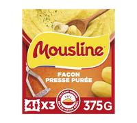 MOUSLINE - Purée Façon Presse-Purée - Idéal Repas en Famille, Simple et Savoureux · Texture Authentique Façon Maison - les 3 sachets de 125 g - 375g - Le Lot De 4